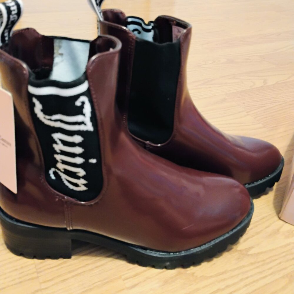 Juicy couture burgundy leather boots